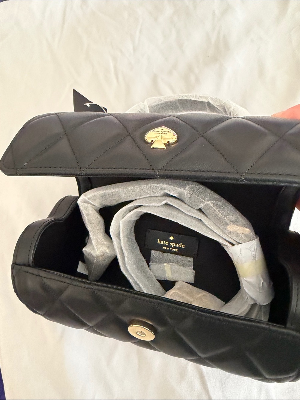 kate spade Heart Barrel Quilted Crossbody Black with Gold Hardware NWT - Picture 15 of 15